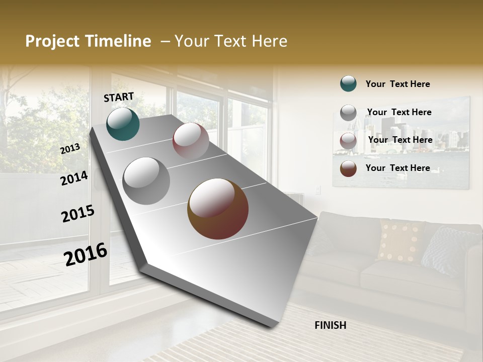 Apartment Decorated Trendy PowerPoint Template
