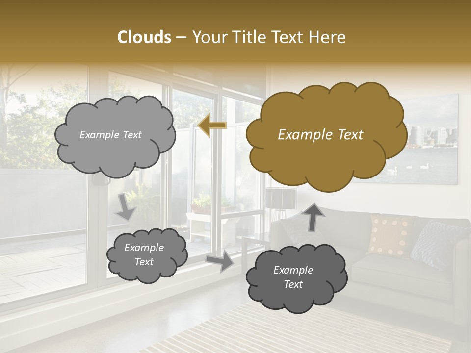 Apartment Decorated Trendy PowerPoint Template
