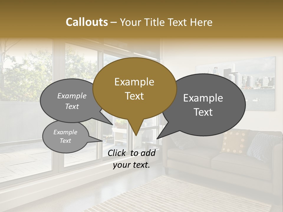 Apartment Decorated Trendy PowerPoint Template