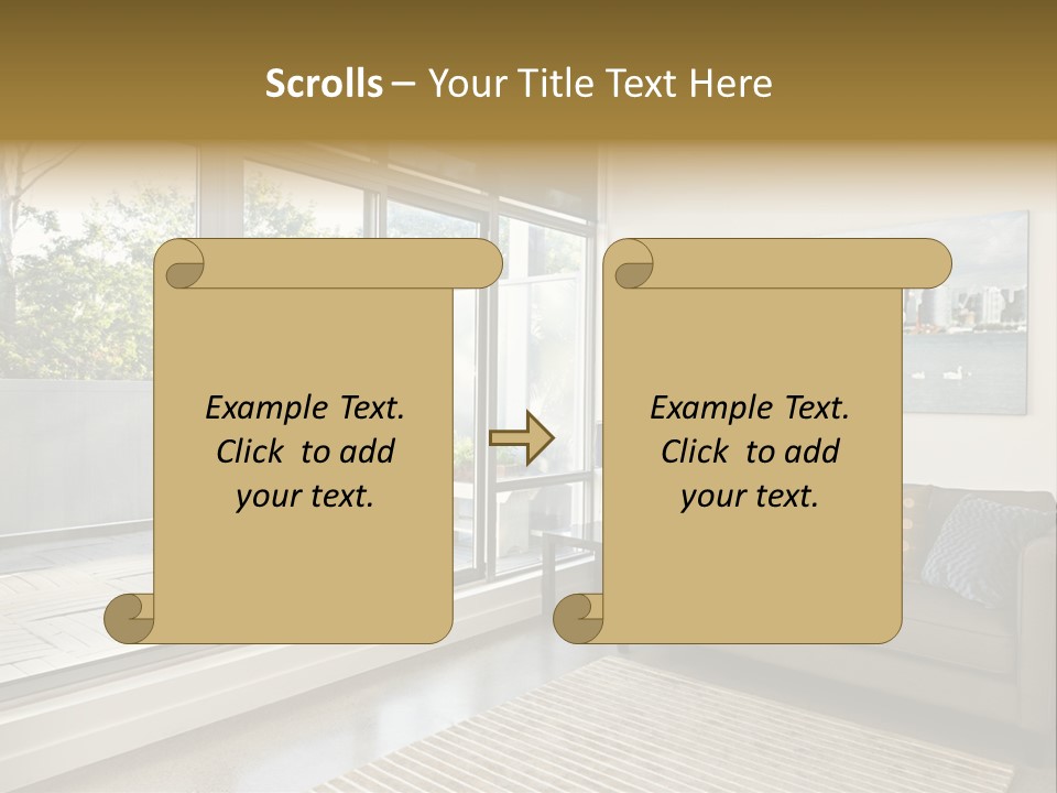 Apartment Decorated Trendy PowerPoint Template