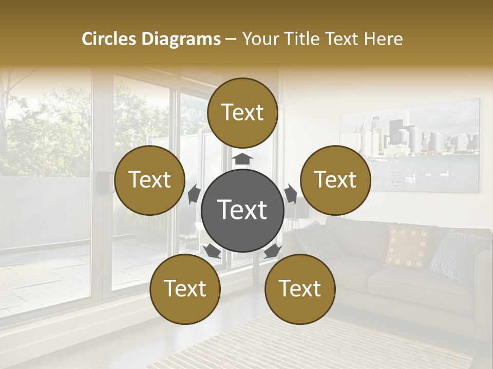 Apartment Decorated Trendy PowerPoint Template