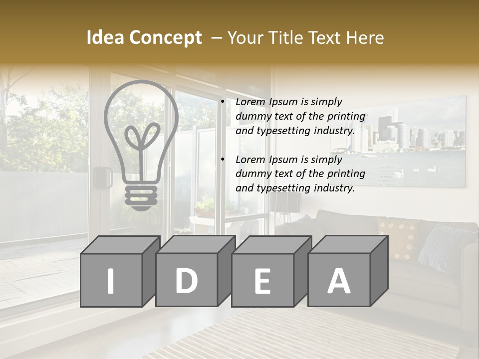 Apartment Decorated Trendy PowerPoint Template