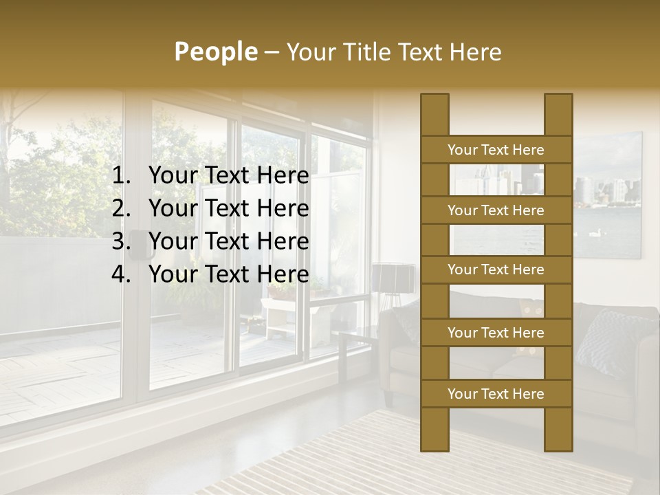 Apartment Decorated Trendy PowerPoint Template