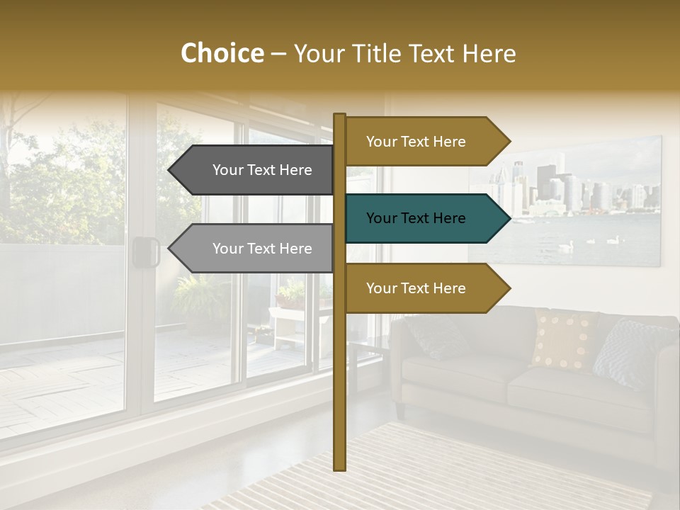Apartment Decorated Trendy PowerPoint Template
