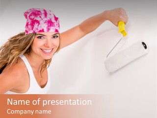 Girl Gorgeous Paintbrush PowerPoint Template