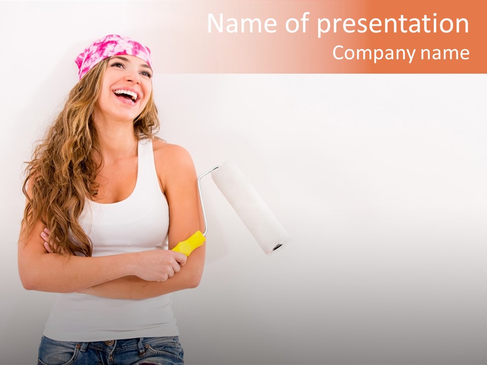 Roller Person Smiling PowerPoint Template