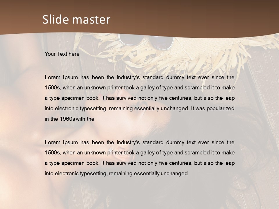 Lying Caucasian Comfort PowerPoint Template