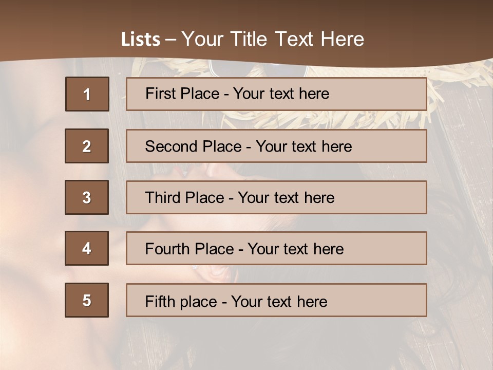 Lying Caucasian Comfort PowerPoint Template