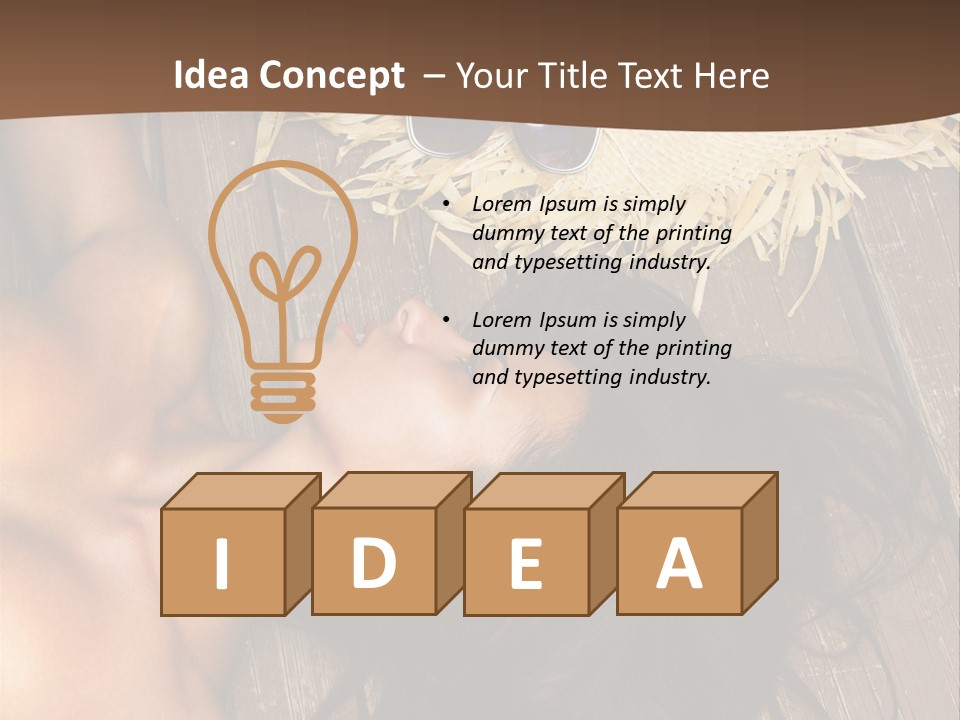 Lying Caucasian Comfort PowerPoint Template