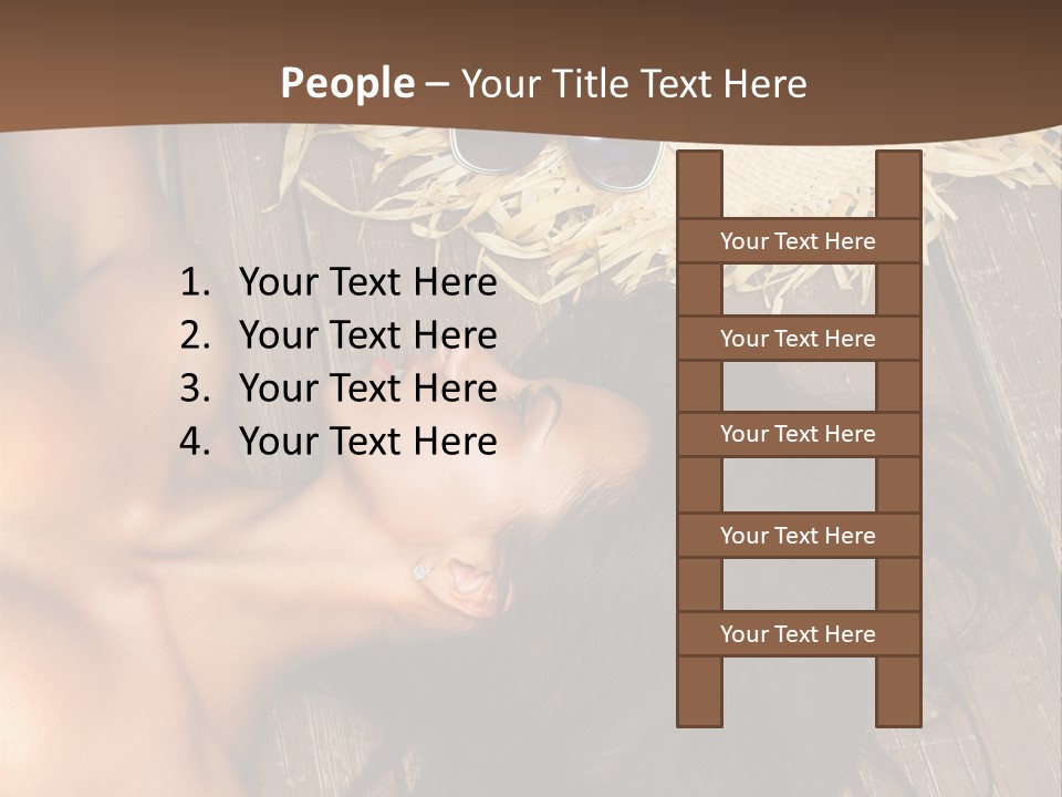 Lying Caucasian Comfort PowerPoint Template