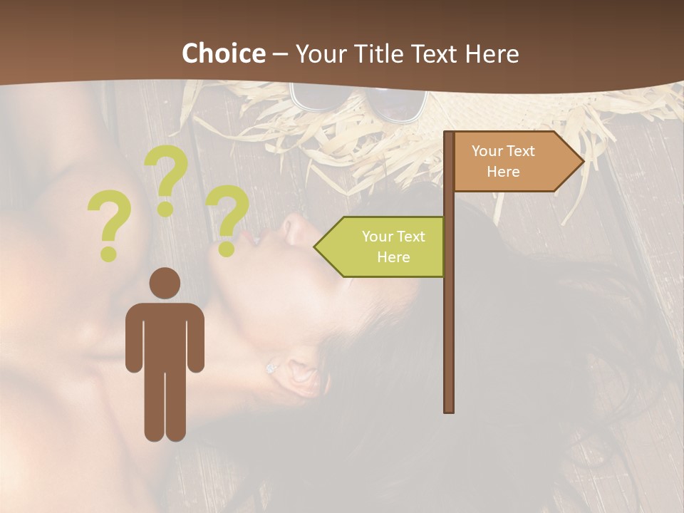 Lying Caucasian Comfort PowerPoint Template