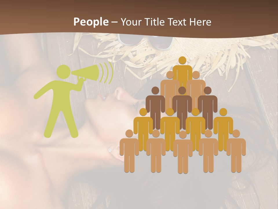 Lying Caucasian Comfort PowerPoint Template