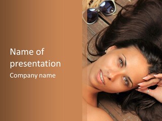 Curly Female Maldives PowerPoint Template