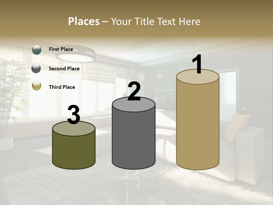 Architecture Living Black PowerPoint Template