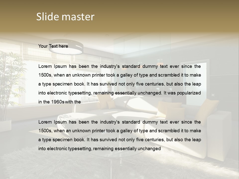 Architecture Living Black PowerPoint Template