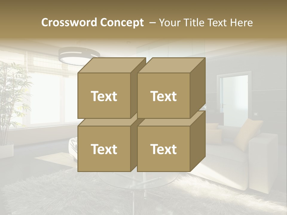 Architecture Living Black PowerPoint Template