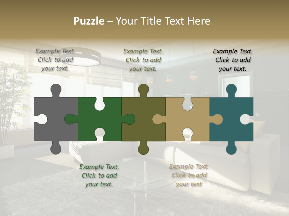 Architecture Living Black PowerPoint Template