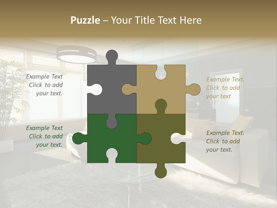 Architecture Living Black PowerPoint Template