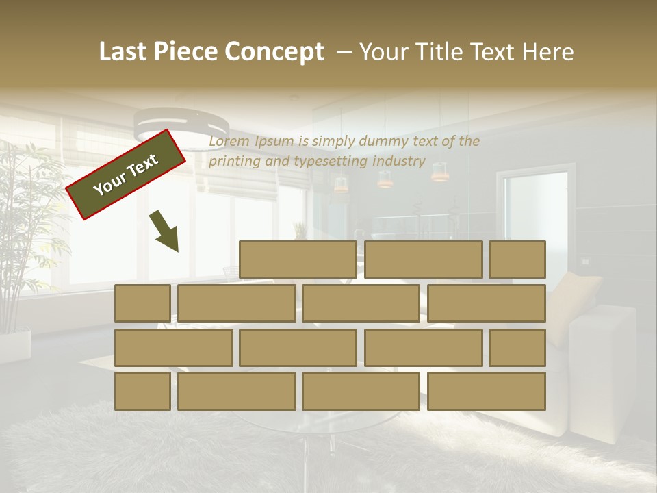 Architecture Living Black PowerPoint Template