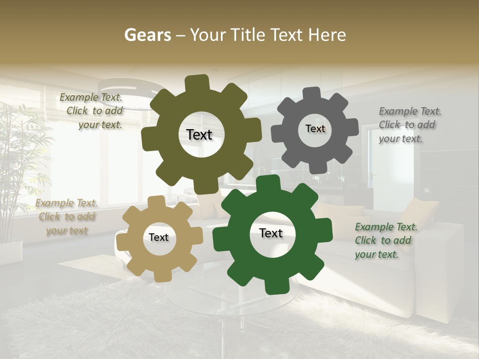 Architecture Living Black PowerPoint Template