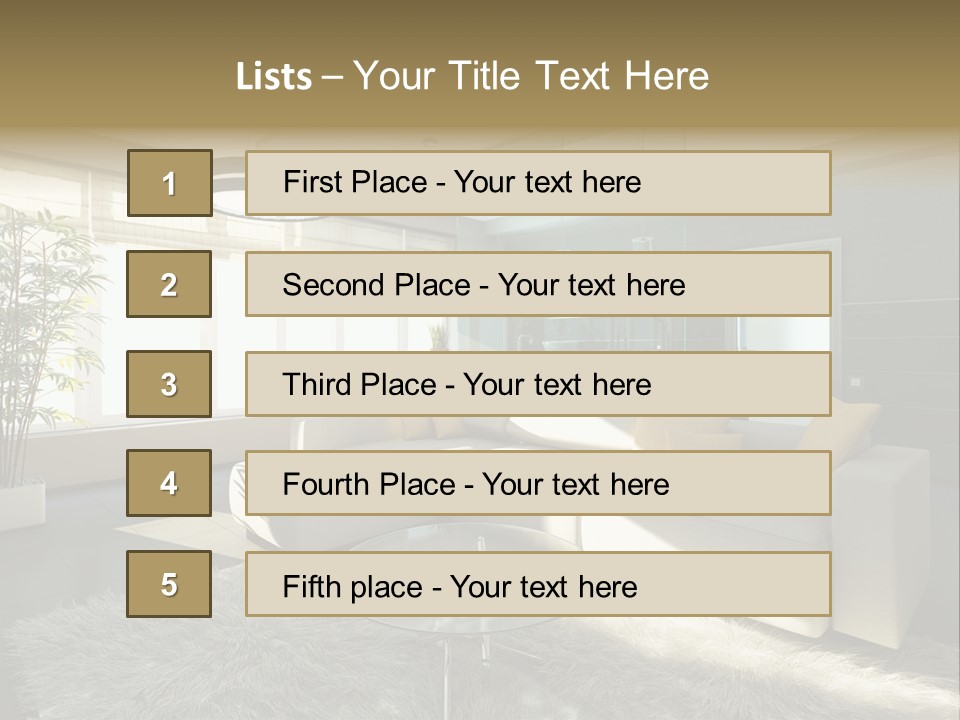 Architecture Living Black PowerPoint Template