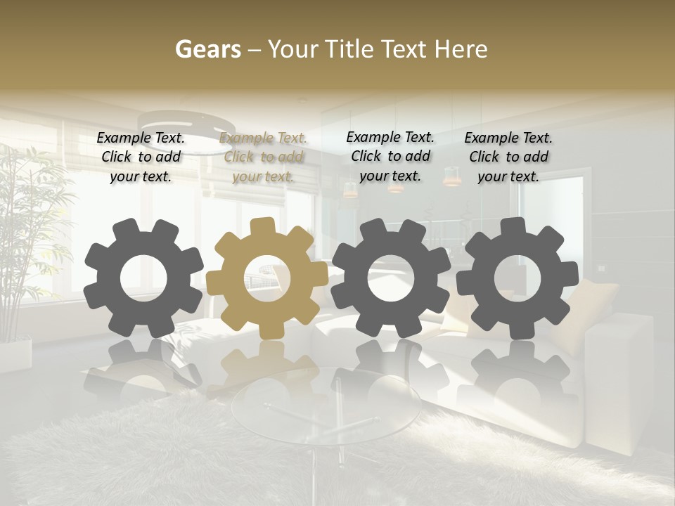 Architecture Living Black PowerPoint Template