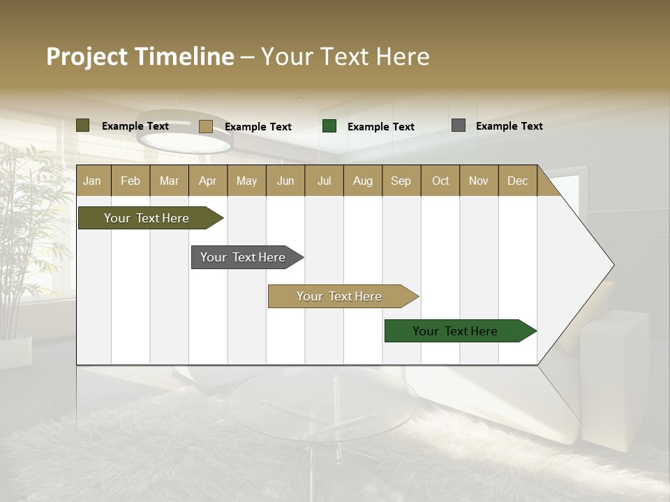 Architecture Living Black PowerPoint Template