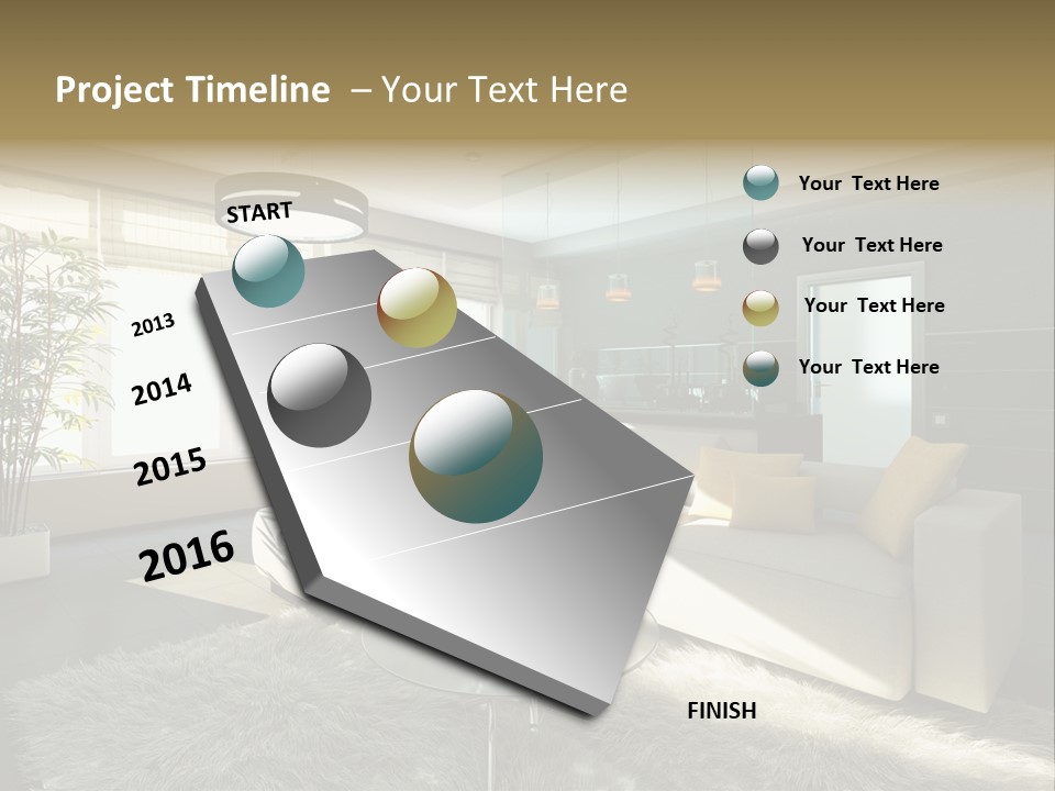Architecture Living Black PowerPoint Template