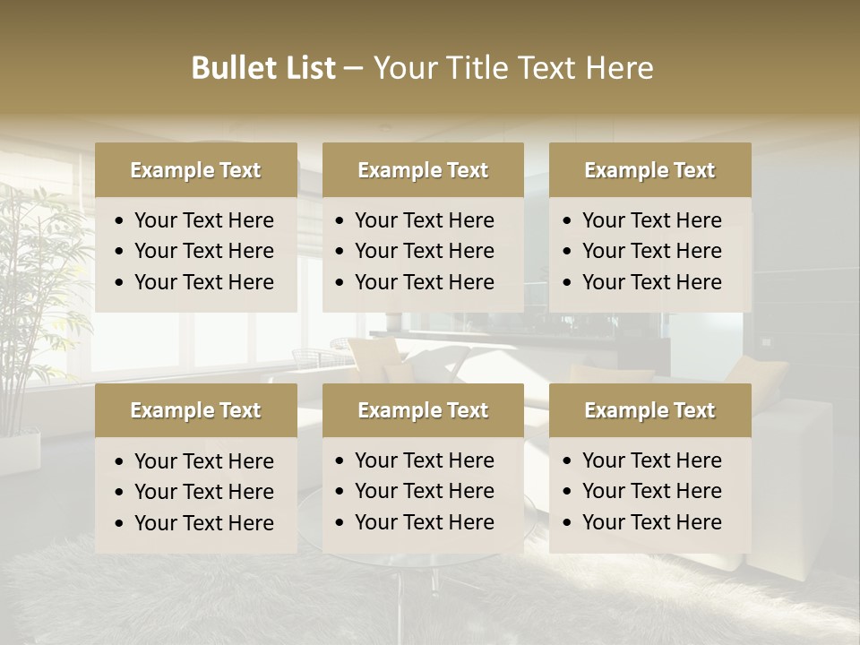 Architecture Living Black PowerPoint Template