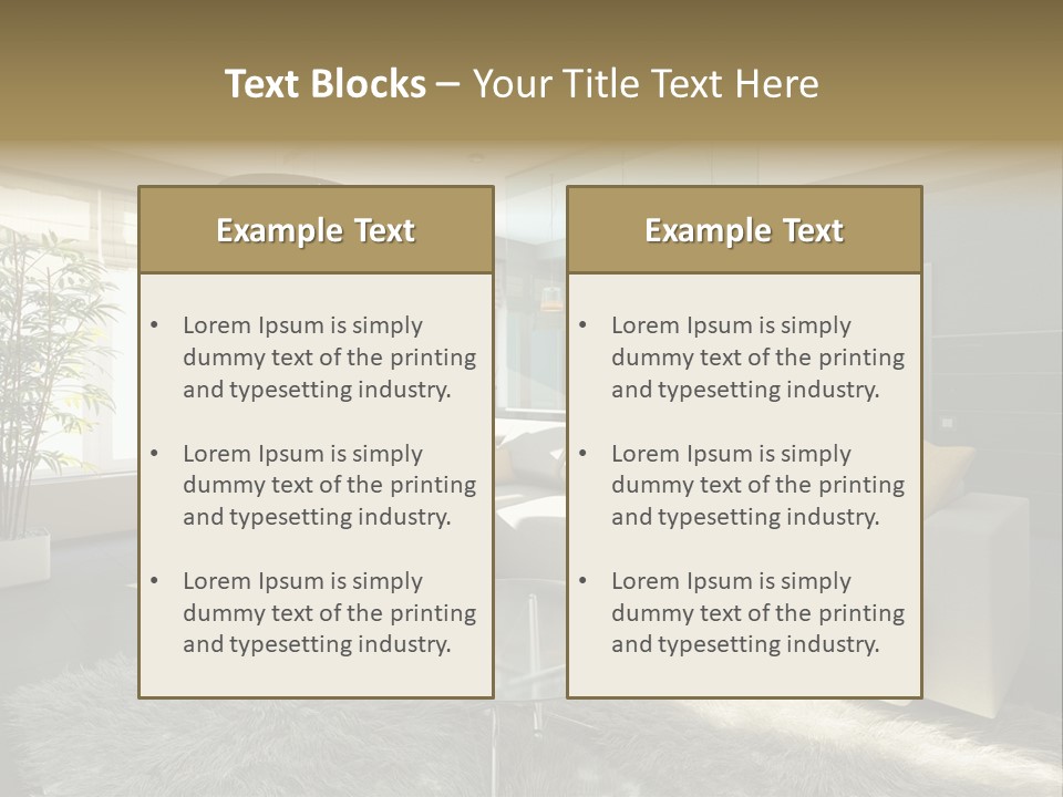 Architecture Living Black PowerPoint Template