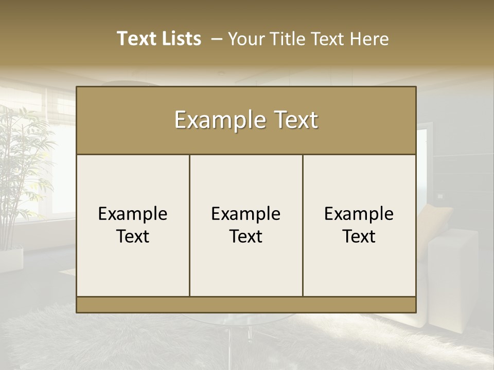 Architecture Living Black PowerPoint Template