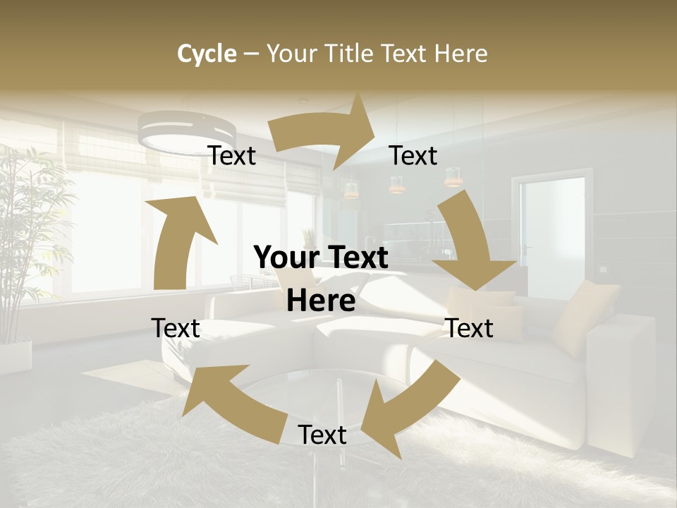 Architecture Living Black PowerPoint Template