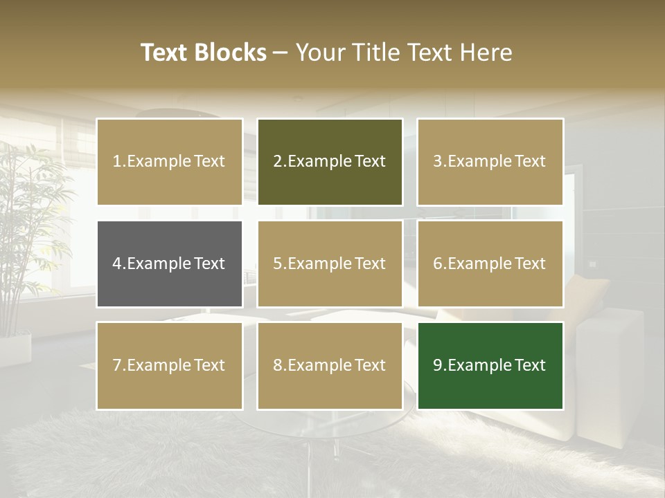 Architecture Living Black PowerPoint Template