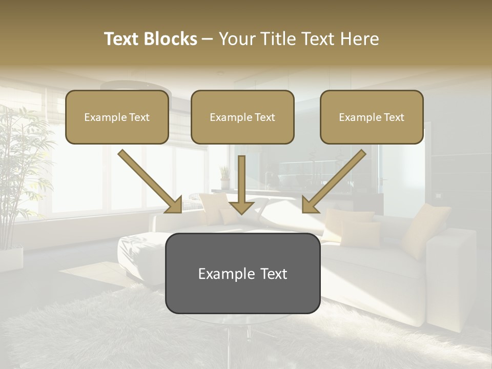 Architecture Living Black PowerPoint Template