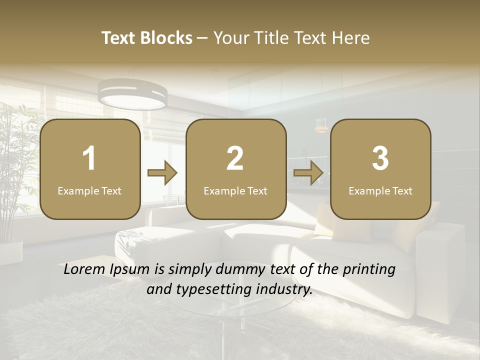 Architecture Living Black PowerPoint Template