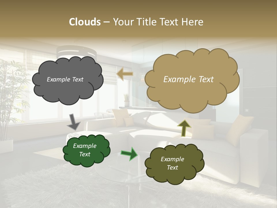 Architecture Living Black PowerPoint Template