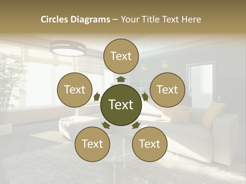 Architecture Living Black PowerPoint Template