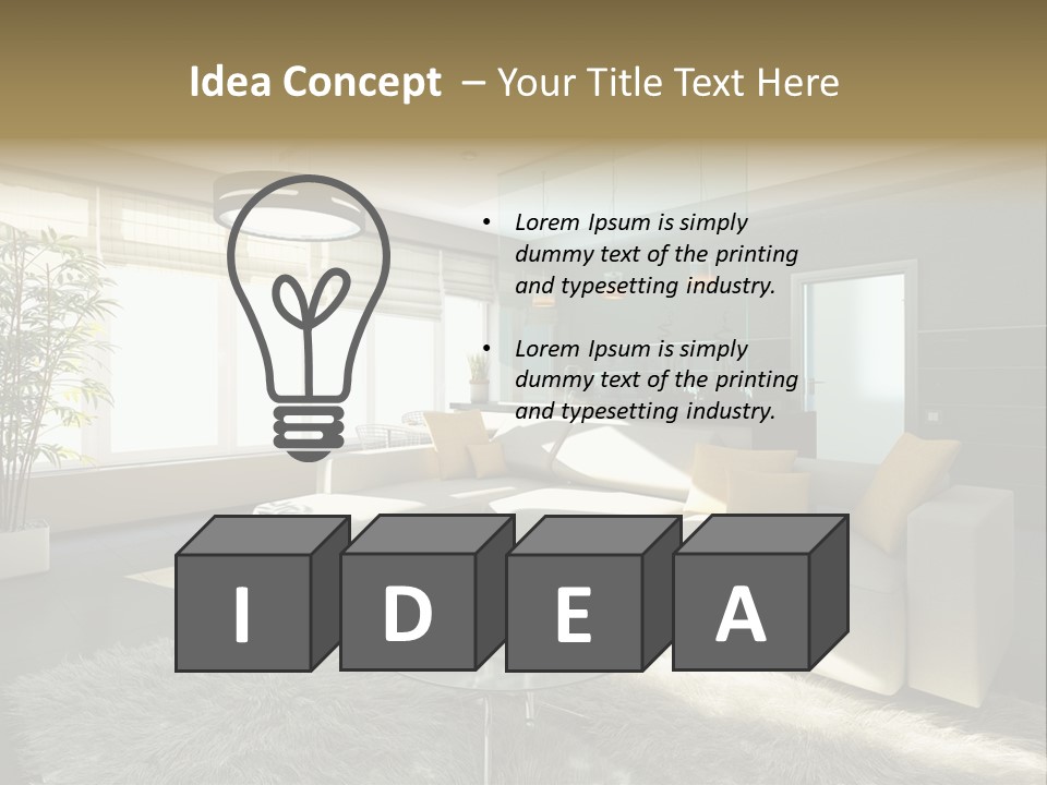 Architecture Living Black PowerPoint Template