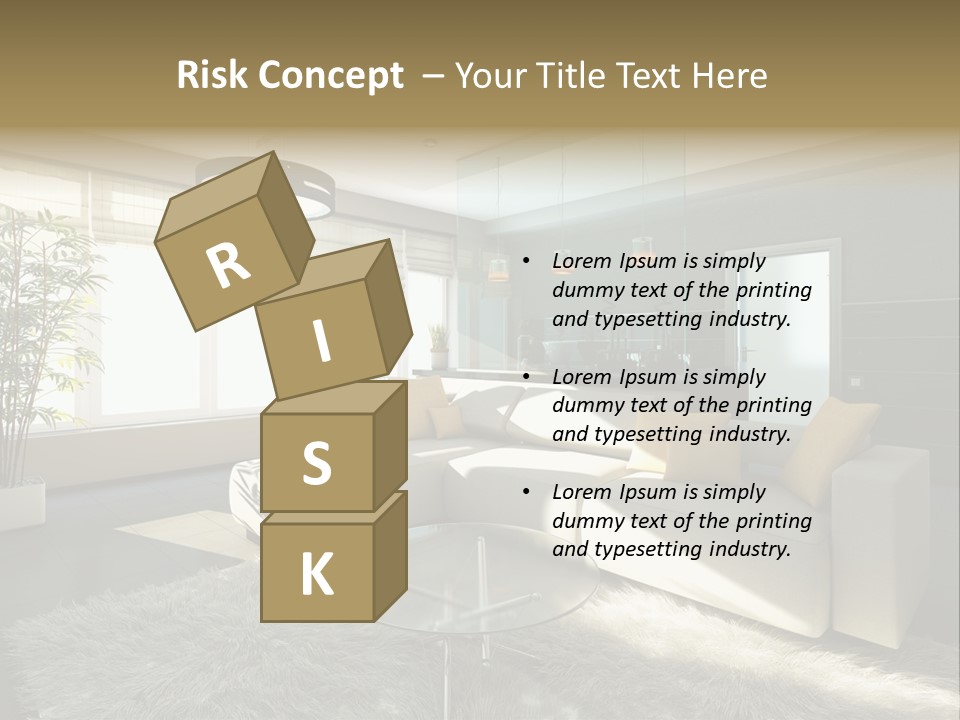 Architecture Living Black PowerPoint Template