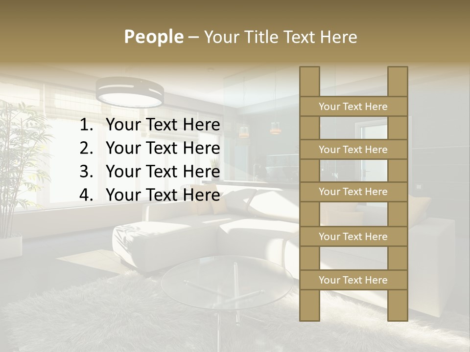 Architecture Living Black PowerPoint Template