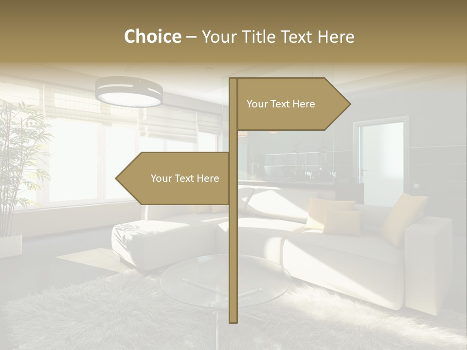 Architecture Living Black PowerPoint Template