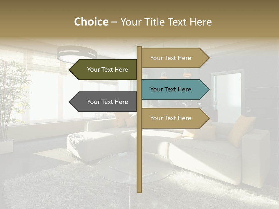 Architecture Living Black PowerPoint Template