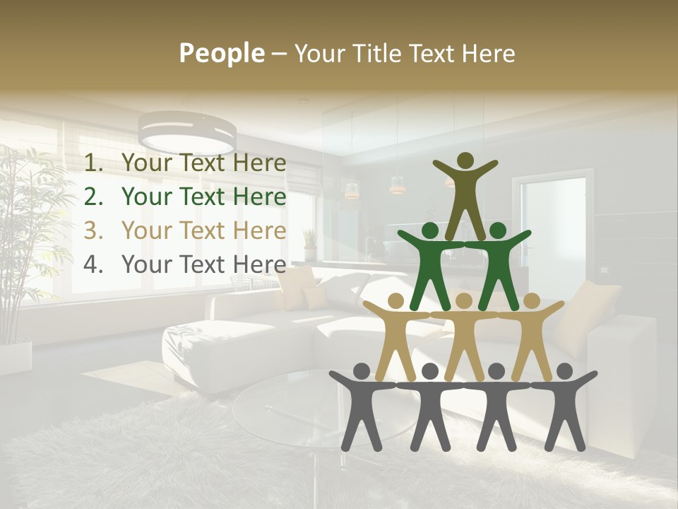 Architecture Living Black PowerPoint Template