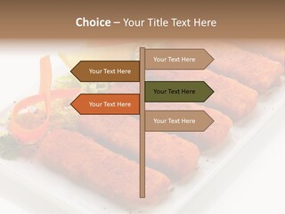 Orange Stick Finger PowerPoint Template