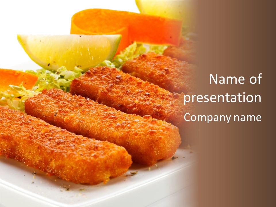 Lunch Food Fingers PowerPoint Template