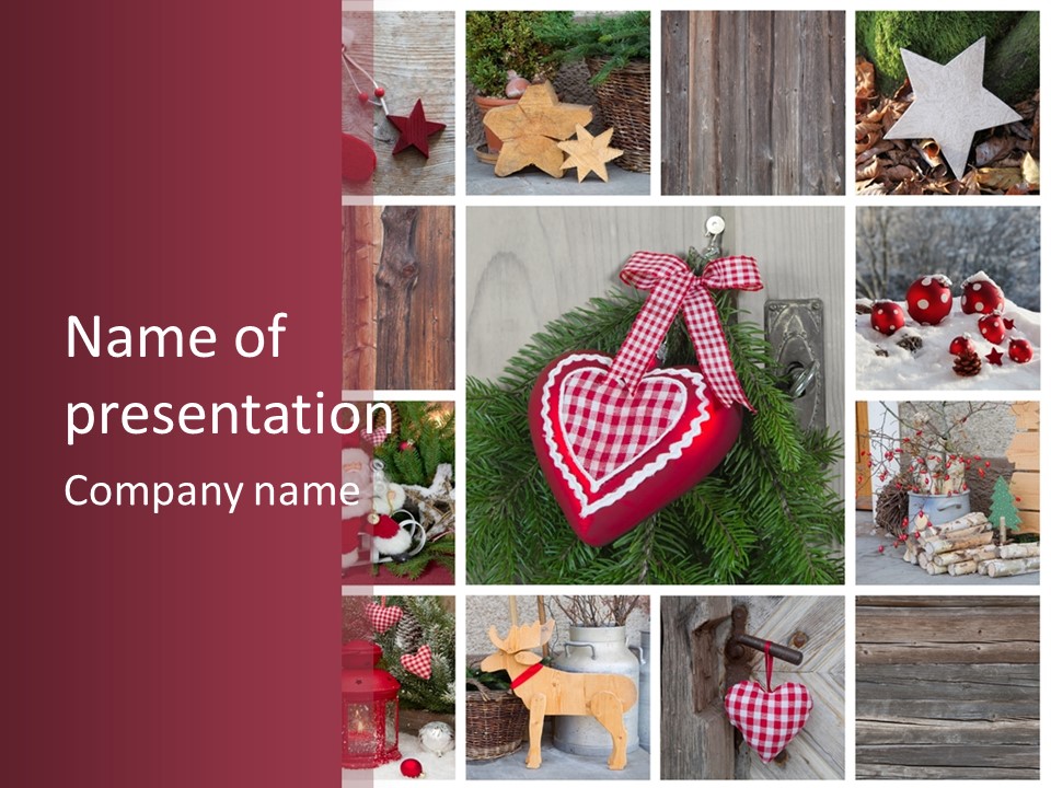 Weihnachtsmotive Elch Rot PowerPoint Template