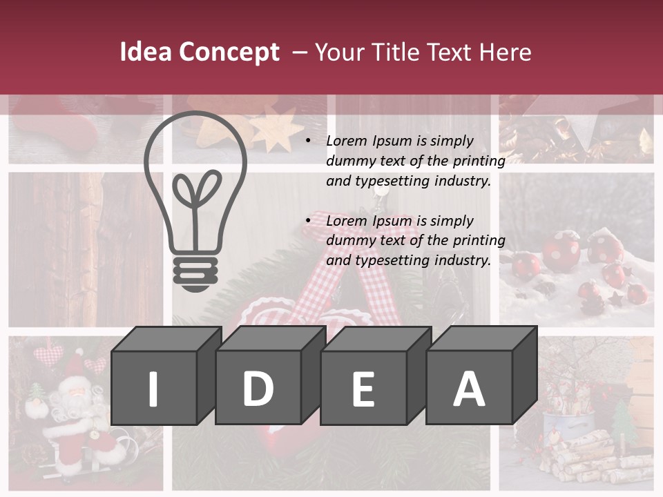 Weihnachtsmotive Elch Rot PowerPoint Template