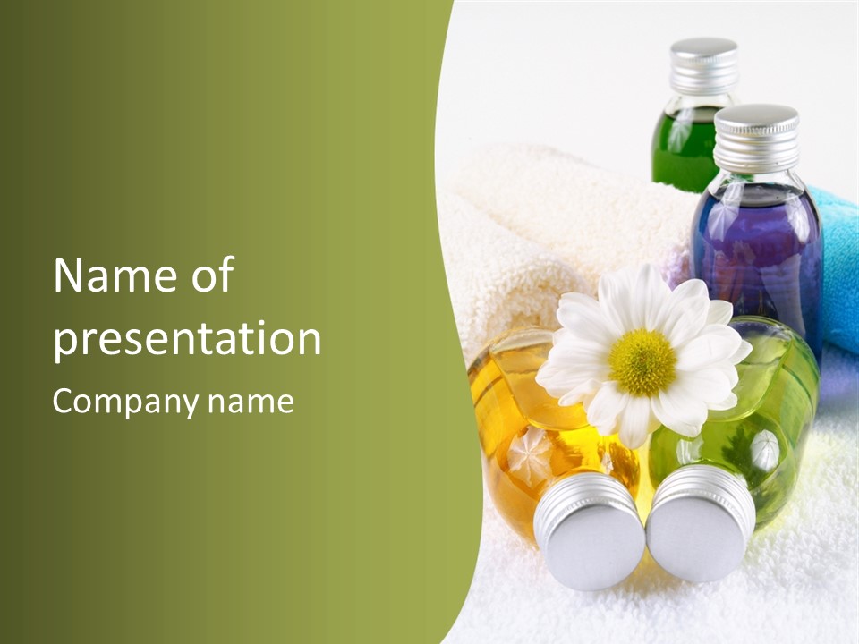 Pflegeprodukte Bath Oil Blumen PowerPoint Template