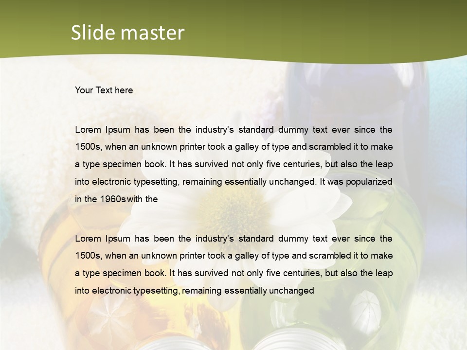 Pflegeprodukte Bath Oil Blumen PowerPoint Template