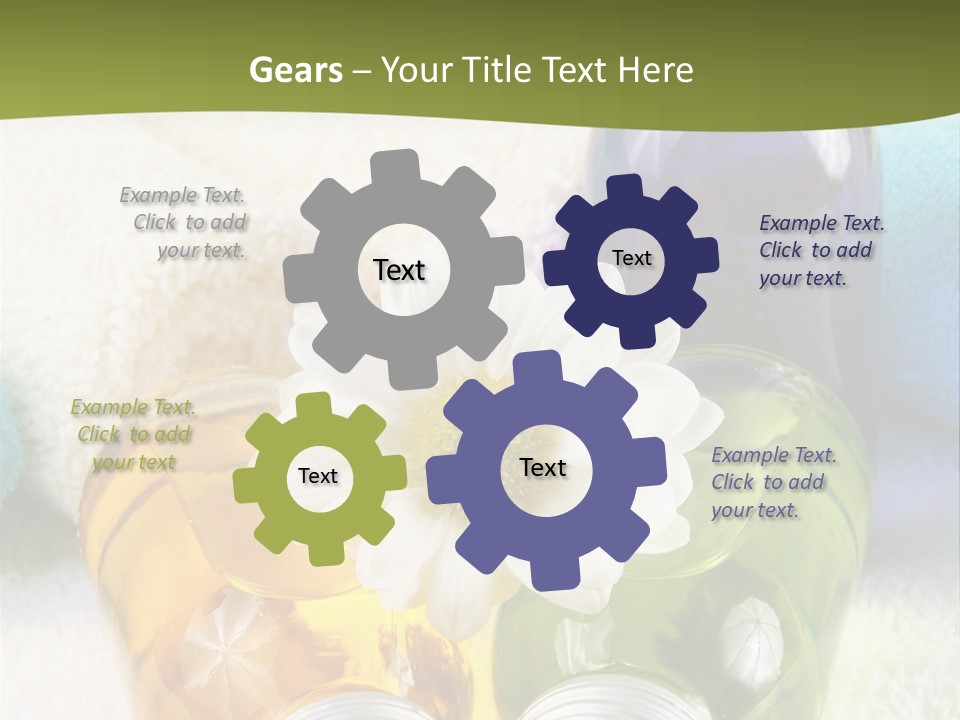 Pflegeprodukte Bath Oil Blumen PowerPoint Template